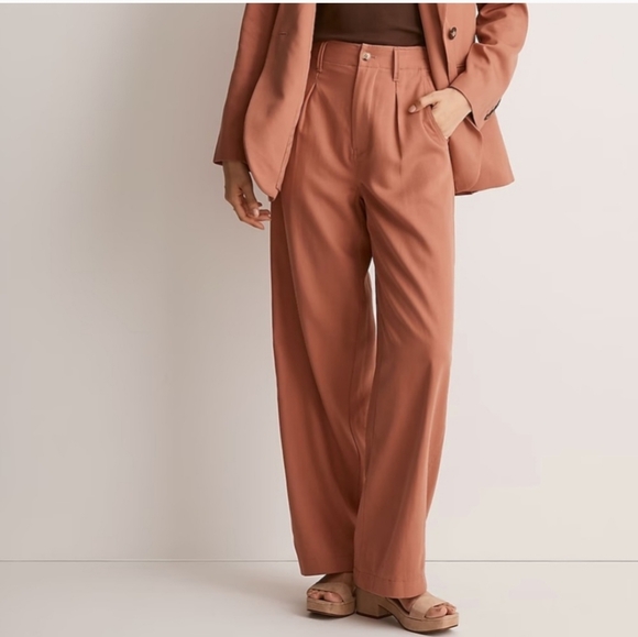 Madewell PETITE NEALE STRAIGHT-LEG PANT IN DRAPEWEAVE DRIED ROSE 0P - Picture 1 of 11